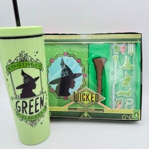 WICKED ELPHABA Set Journal Pen Sticker Sheet Tumbler Green Target Bullseye NEW